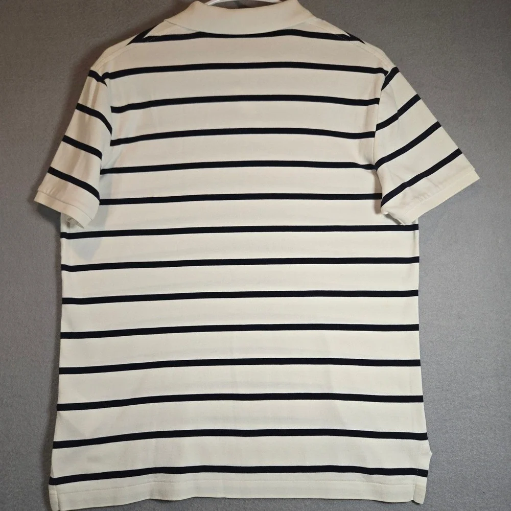 Polo‎ Ralph Lauren Shirt Mens Small Petite Striped Short Sleeve Polo White Blue